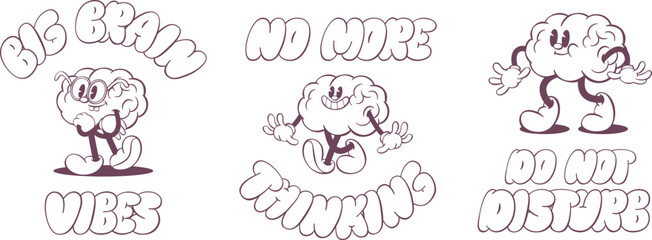 Retro groovy mascot character design