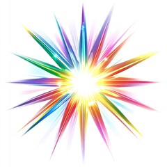 Abstract Colorful Starburst Design Bright Rainbow Rays Vivid Energy Explosion Festive Celebration Background Digital Illustration Graphic Art Modern  