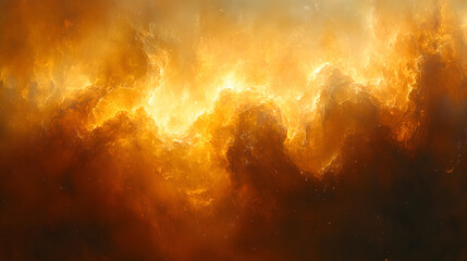 Celestial Inferno: A fiery spectacle of cosmic clouds, swirling and ablaze in a mesmerizing dance of color and light.