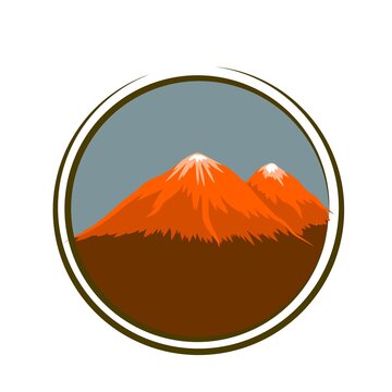 mountain logo corcle minimalist modern for design 
