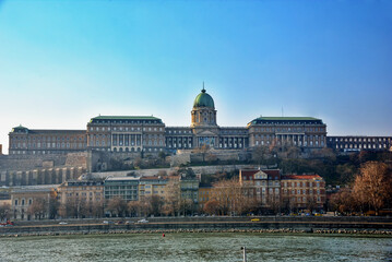 Budapest city, Hungarian capital - city's landmark Buda Castle on the hill. © BartekMagierowski