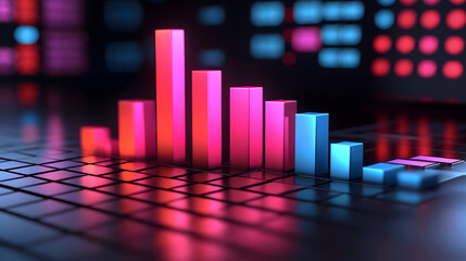 Illuminating Insights: A vibrant data visualization presents a colorful graph, symbolizing growth, trends, and insights. This abstract representation of business and financial data with a modern.