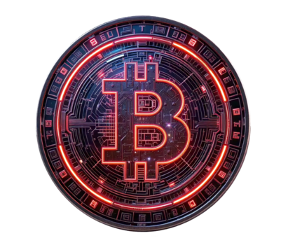 Cyberpunk, Neon, Digital Glow bitcoin  - Powered by Adobe