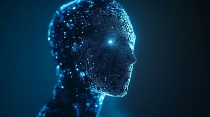 A Digital Representation of a Human Head Constructed from Illuminated Circuitry