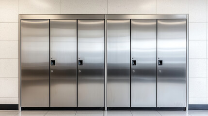 School Locker Concept, Modern metallic lockers in sleek design, perfect for educational spaces