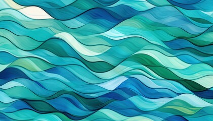 Waves abstract in teal color with water effect and curve lines. Background for website and wallpaper