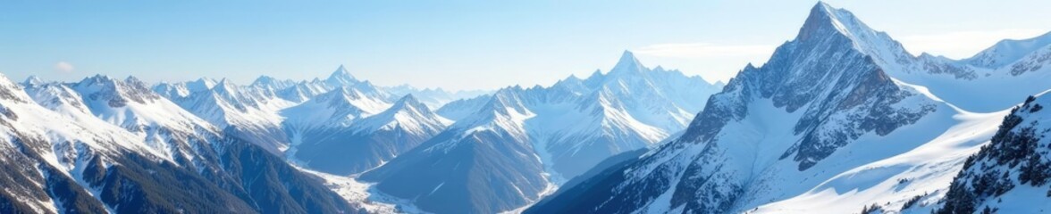 Obraz premium Towering mountain peaks with snow-covered slopes and valleys in Val d Anniviers, mountains, valley, towering