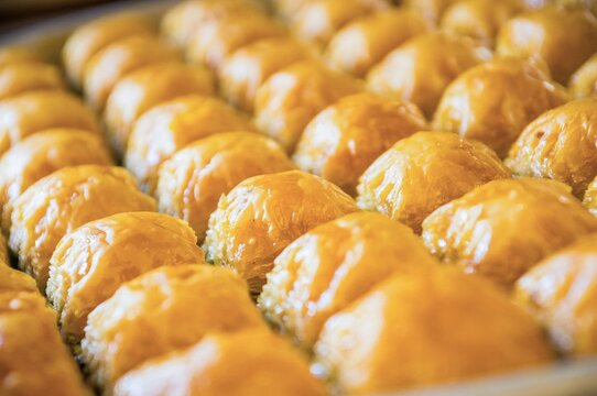 Fresch baklava in Gaziantep, Turkey