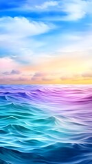 Obraz premium Dreamy Pastel Ocean Sunset Sky - Pastel colors