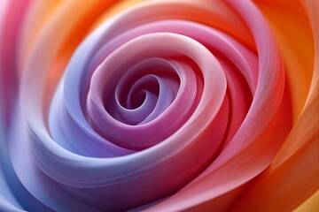 Close-up view of a vibrant, multi-colored rose showcasing intricate petal patterns and textures