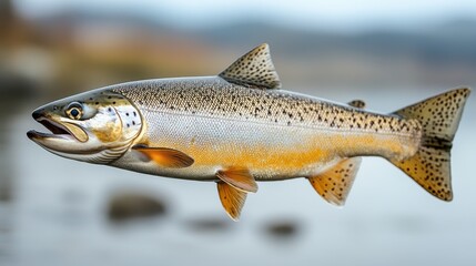 Obraz premium salmon fish isolated on transparent background