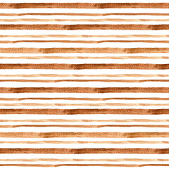Seamless watercolor striped pattern in warm brown tones. Hand-painted brushstrokes create a natural, rustic feel. Perfect for textiles, wallpapers, wrapping paper, and modern design projects.
