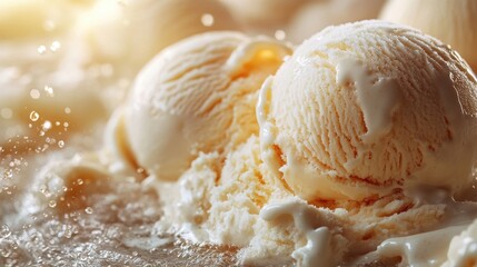 scoop of creamy vanilla ice cream isolated on transparent background
