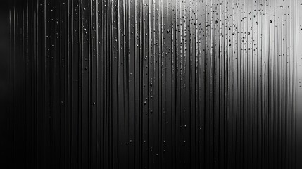 Dark corrugated surface covered with streaks of water droplets