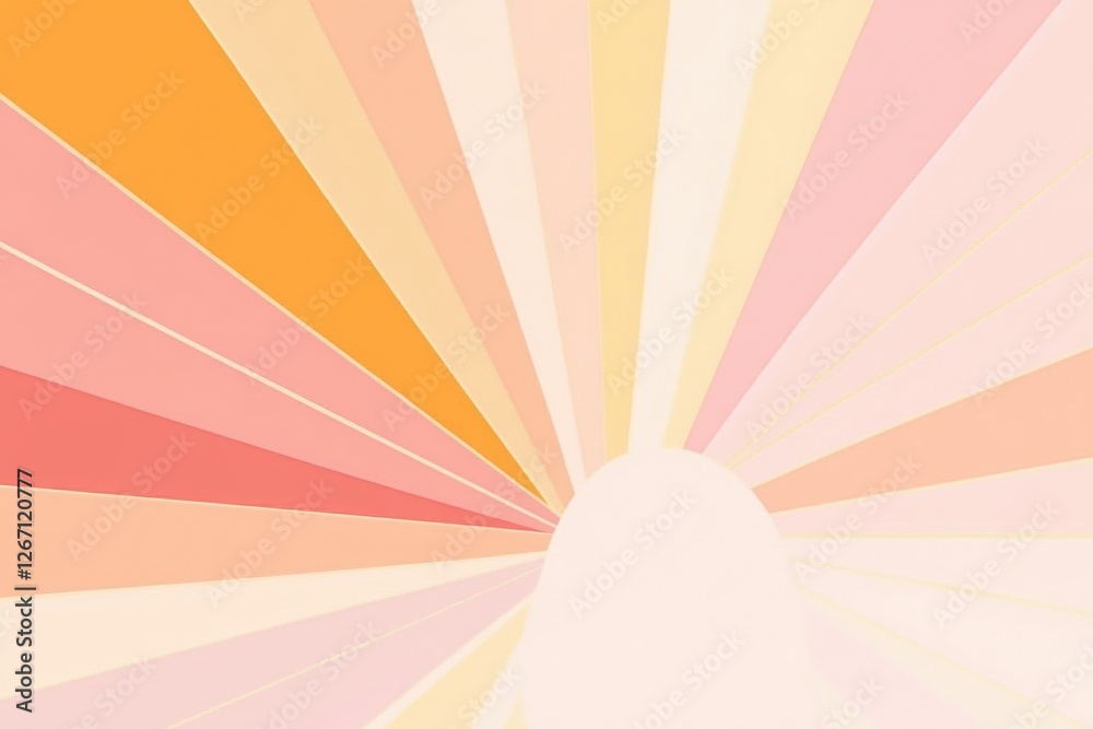 Poster Vibrant rays of color create a stunning abstract sunrise design with warm hues and a smooth gradient effect. Generative AI