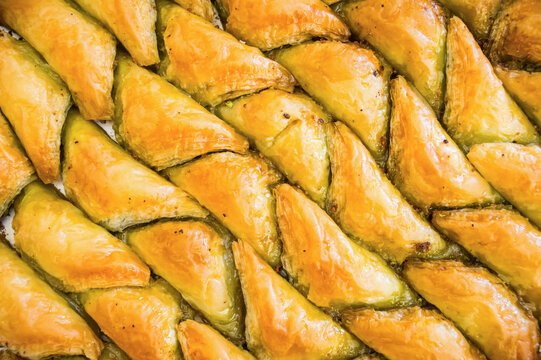 Fresh baklava in Gaziantep, Turkey