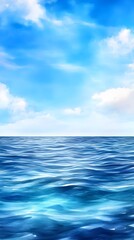 Fototapeta premium Serene Ocean & Sky: Summer Seascape - Vibrant color palettes