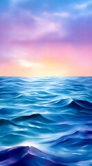 Obraz premium Serene Ocean Sunset: Peaceful Seascape - Pastel colors