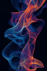 Naklejka premium Colorful Abstract Swirl Art. Colorful abstract swirl of blue and orange, ideal for modern art designs or digital decorations.