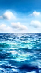 Obraz premium Serene Ocean Waves & Blue Sky Background - Tranquil scenes