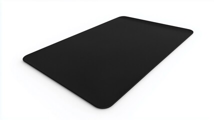 Ultra-realistic image of a black silicone baking mat with printed measurements, isolated on a white background
