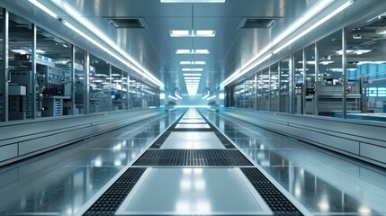 Naklejka premium Modern Upscale Industrial Facility with Sleek Design and Advanced Technology Environment