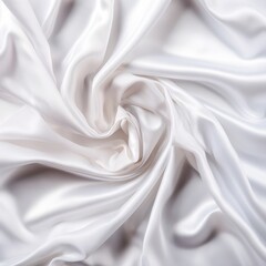 Fototapeta premium White silk fabric swirls, elegant texture, background