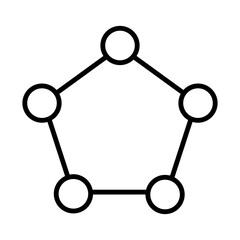 五角形とラウンドのフレーム　アイコン　黒