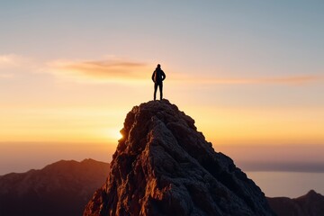 Gipfelstürmer bei Sonnenaufgang

