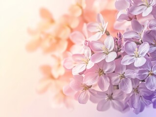 Fototapeta premium Delicate Pastel Pink Flowers, Soft Floral Background
