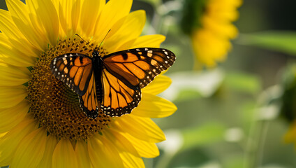 Sunflower and Butterfly