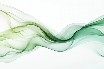 Fototapete Rund Flowing green and white abstract design creates a sense of tranquility and movement across a smooth background. Generative AI © Anat art