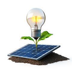 solar energy concept with light bulb