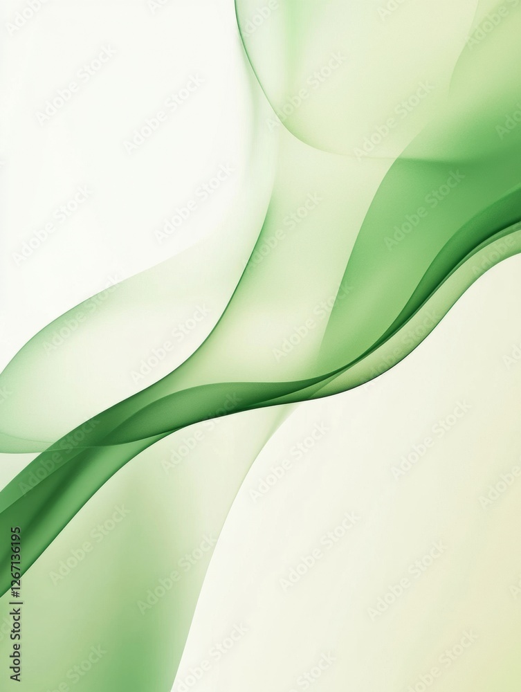 Fototapete soft green waves flow gracefully across a serene background creating a calming atmosphere for relaxa