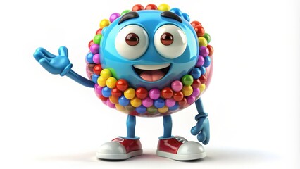 Cheerful Candy Ball Character