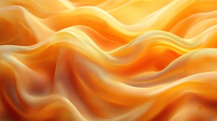 Fototapeta premium yellow satin fabric in soft waves background