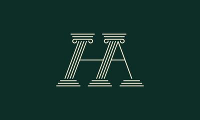 HA law monogram logo design