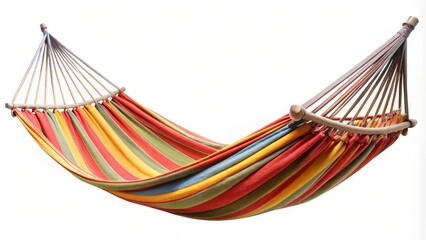 Colorful Striped Hammock Isolated on White Background