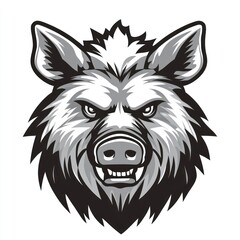 Obraz premium Wild boar head illustration, graphic design, animal portrait, for use in print or digital media