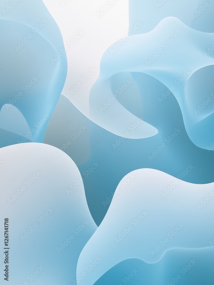 Leinwandbilder soft blue abstract shapes blending seamlessly into a gentle background for a calming effect. generat