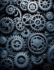 Intricate Interlocking Gears, A Symphony of Mechanical Precision and Complexity