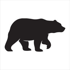 Vector bear silhouette isolated on white background Bear icon modern symbol logo black bear image