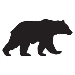 Vector bear silhouette isolated on white background Bear icon modern symbol logo black bear image
