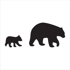 Vector bear silhouette isolated on white background Bear icon modern symbol logo black bear image