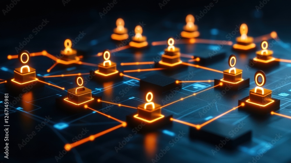 Poster group of glowing candles on a dark background with a visual representation of global network connect
