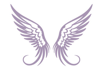 Bird wings silhouette isolated on white. Vector illustration.