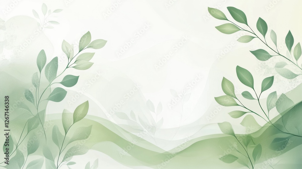 Aufkleber gentle green foliage creates a serene background in a peaceful natural setting during daylight hours