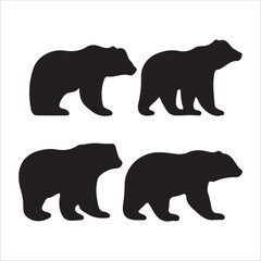 Vector bear silhouette isolated on white background Bear icon modern symbol logo black bear image