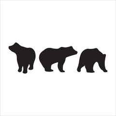 Vector bear silhouette isolated on white background Bear icon modern symbol logo black bear image