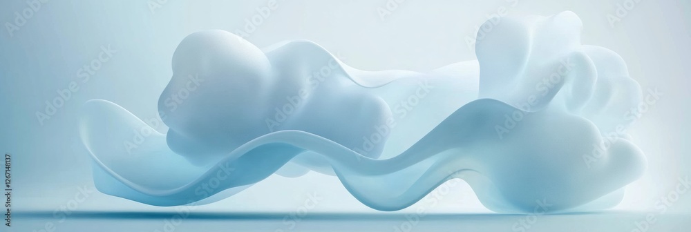 Leinwandbilder abstract blue sculptural formation with smooth curves and fluid shapes creating a serene visual expe